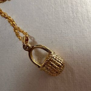 NWOT gold leafed pewter Nantucket Basket pendant